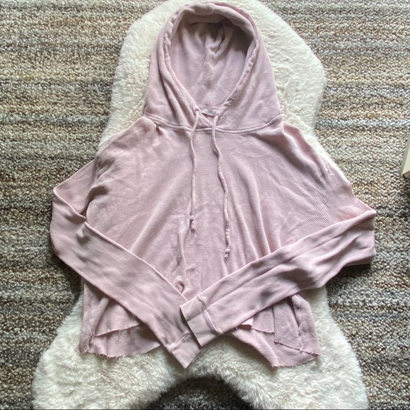 Brandy Melville Waffle Knit Hoodie Small OS - Picture 2 of 3